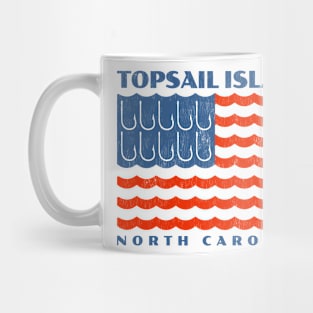 Topsail Island, NC Patriotic Fishing Flag Mug